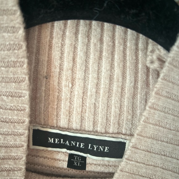 Melanie Lyne pearl accented cream/light pink sweater/ sweat dress size XLarge - Picture 4 of 7